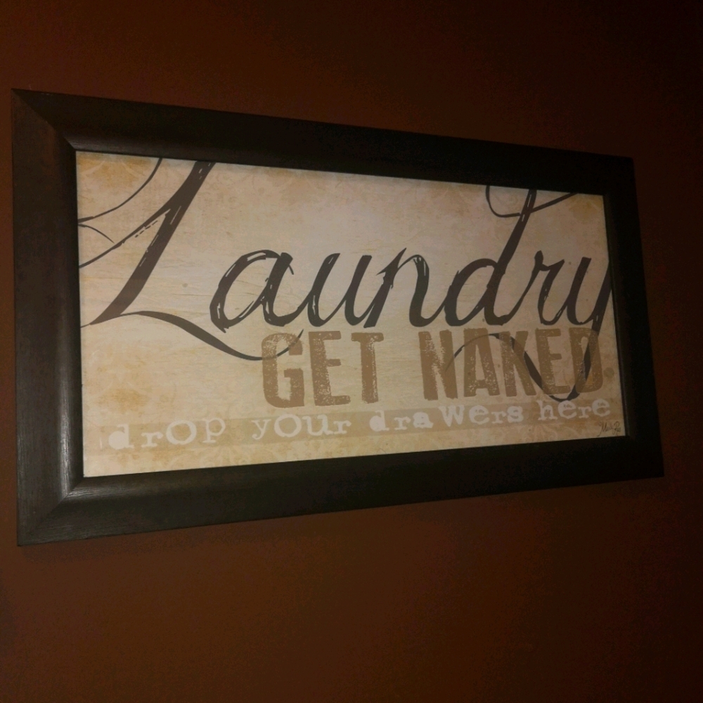 Laundry room sign.